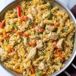 Easy Creamy Chicken Pasta With Bell Peppers