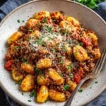 Easy Gnocchi Bolognese