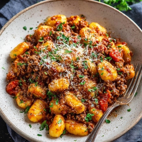 Easy Gnocchi Bolognese