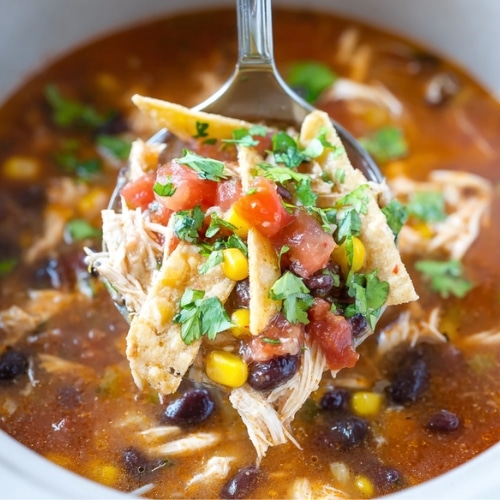 Easy Slow Cooker Chicken Tortilla Soup