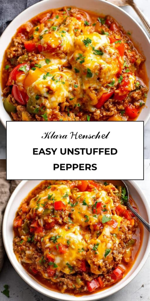 Unstuffed Peppers (One-Skillet Comfort Meal) 121 Easy Unstuffed Peppers Cheesy Ground Beef Skillet