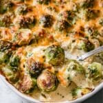 Garlicky Creamy Brussels Sprouts Au Gratin