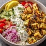 High Protein Mediterranean Lemon Dill Chicken Bowls