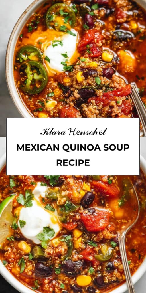 Mexican Quinoa Soup Healthy Hearty Easy One Pot Dinner