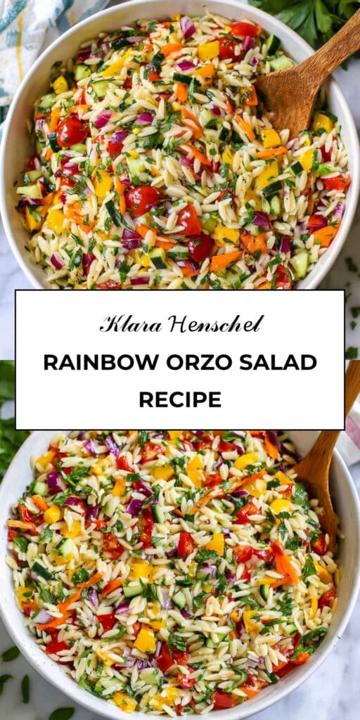 Rainbow Orzo Salad Fresh Colorful Easy Pasta Salad 1