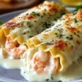 Shrimp Crab Alfredo Lasagna Roll Ups