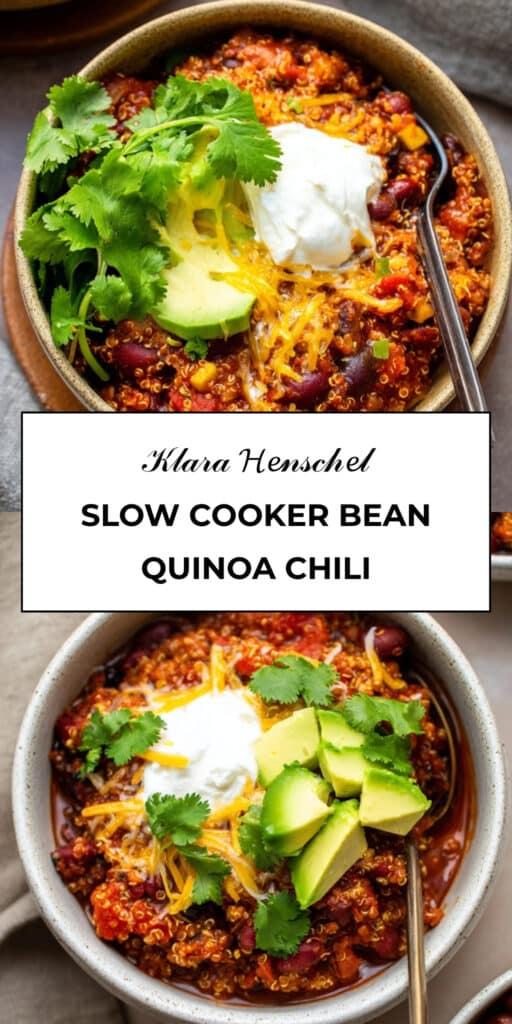 Slow Cooker Bean Quinoa Chili Easy Hearty Healthy Dinner