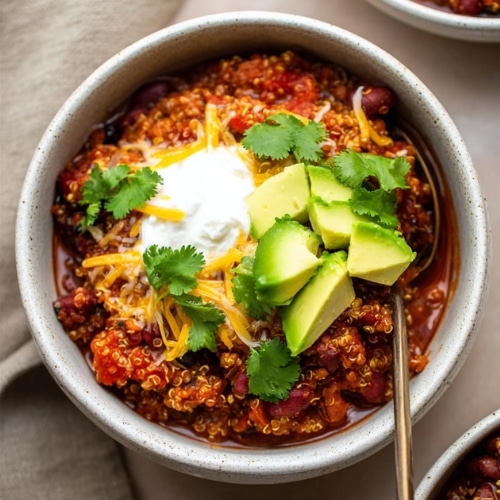 Slow Cooker Bean Quinoa Chili