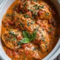 Slow Cooker Creamy Tomato Basil Chicken Breast