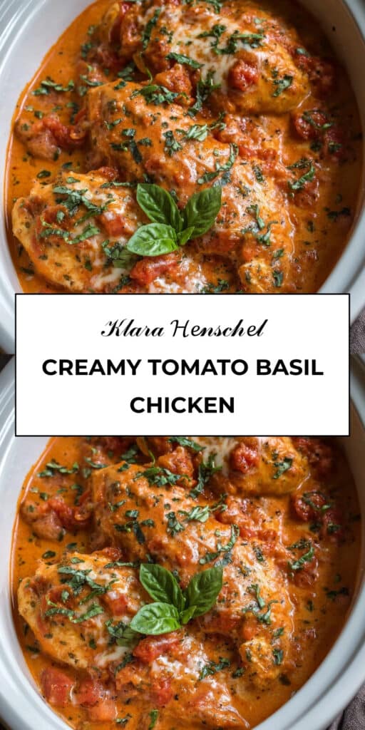 Slow Cooker Creamy Tomato Basil Chicken Easy Crockpot Dinner