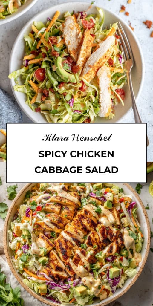 Spicy Ranch Chopped Chicken Cabbage Salad Easy Healthy Dinner