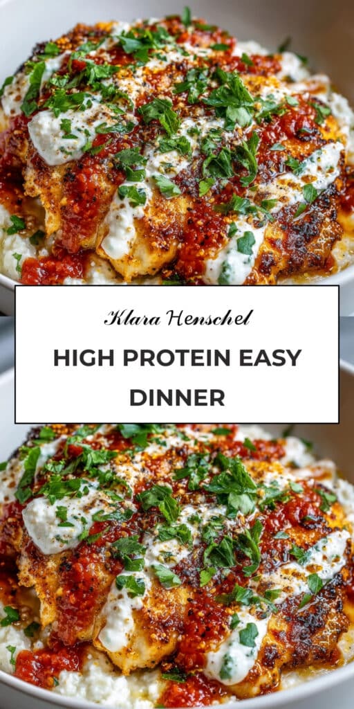 15 Minute Cottage Cheese Chicken Parm Bowl High Protein Easy Dinner