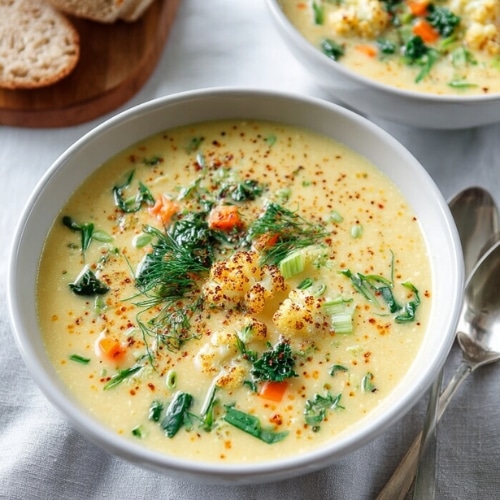 Super Creamy Vegan Cauliflower Kale Soup