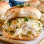 Cheesy Garlic Pesto Chicken Sliders