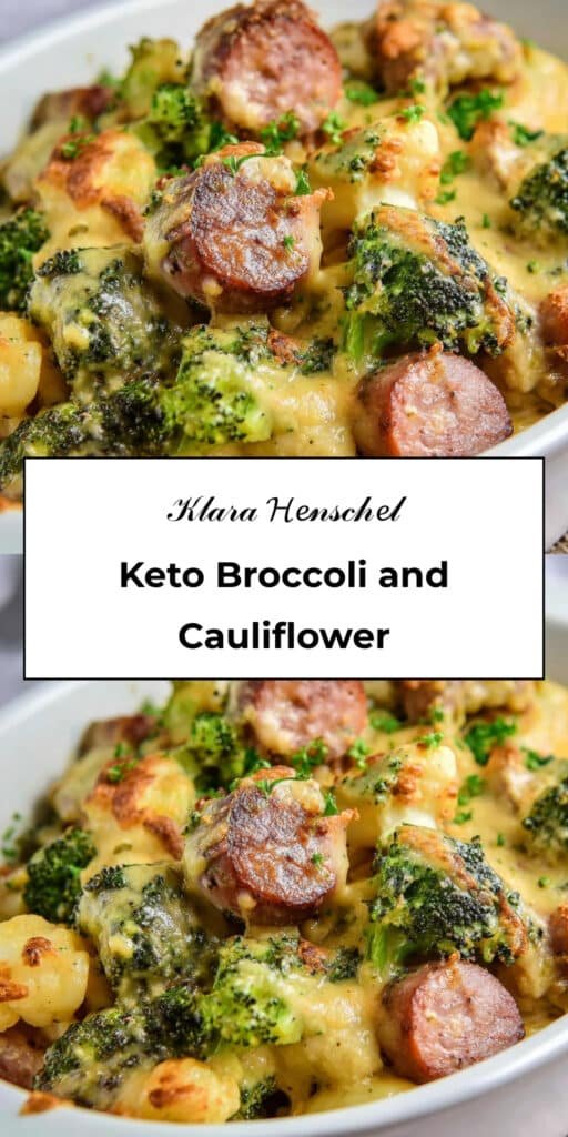 Keto Broccoli and Cauliflower Au Gratin with Sausage 5 Keto Broccoli and Cauliflower Au Gratin with Sausage Easy Low Carb Dinner