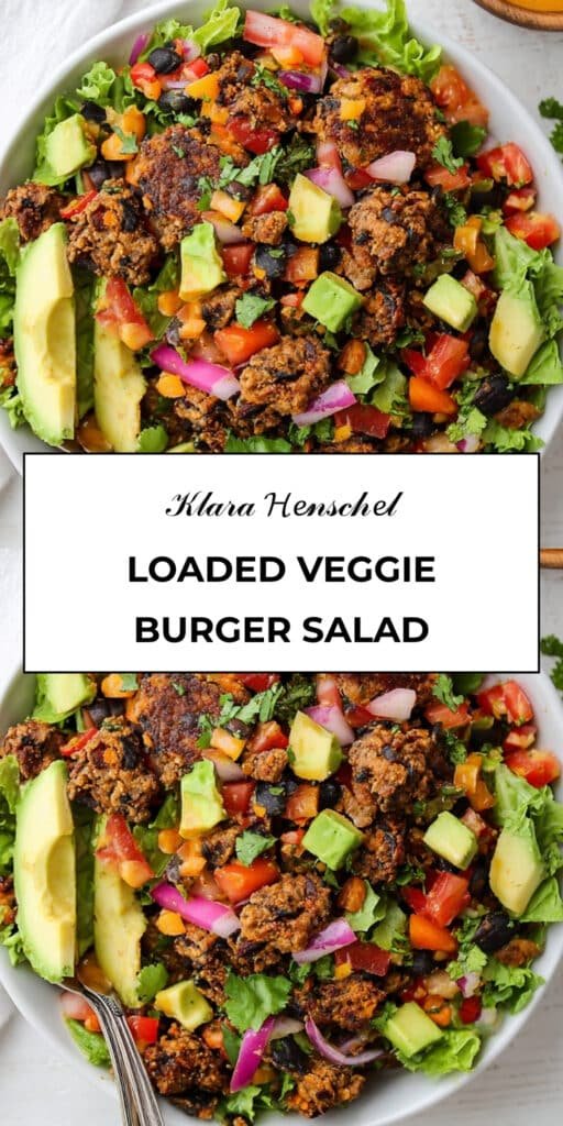 Loaded Veggie Burger Salad 5 Loaded Veggie Burger Salad Healthy Burger Bowl Recipe