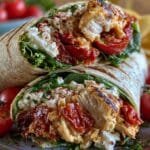 Mediterranean Chicken Wrap with Spicy Feta Cream
