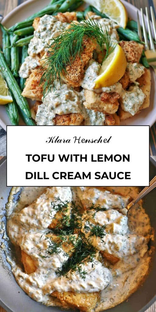 Vegan Crispy Tofu with Lemon Dill Cream Sauce 5 Vegan Crispy Tofu with Lemon Dill Cream Sauce Easy Plant Based Dinner