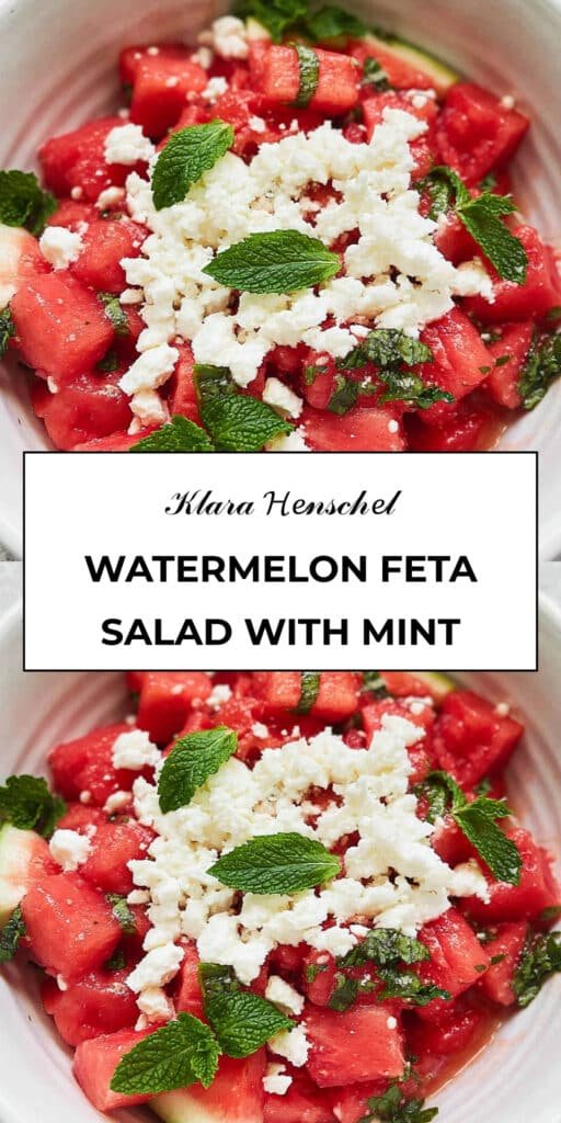 Watermelon Feta Salad with Mint 5 Watermelon Feta Salad with Mint Fresh Summer Salad