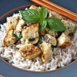 Basil Chicken with Coconut Curry Sauce