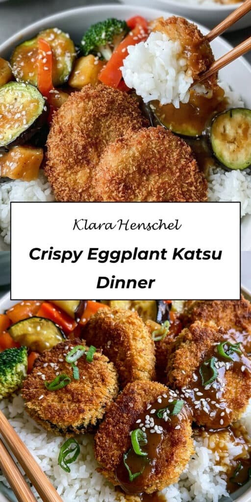 Crispy Eggplant Katsu (Fried or Baked) 4 Crispy Eggplant Katsu Crunchy Japanese Inspired Vegan Dinner