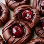 Chocolate Cherry Thumbprint Cookies