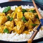 Basil Chicken with Coconut Curry Sauce