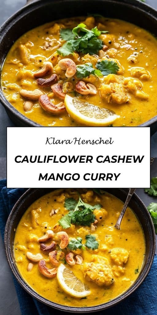 Cauliflower Cashew Mango Curry 5 Cauliflower Cashew Mango Curry – Creamy Flavorful Easy Vegan Dinner