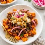 Mexican Street Corn Sweet Potato Beef Bowl