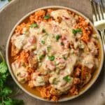 Queso Smothered Chicken and Rice