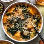 Butternut Squash Kale and White Bean Soup