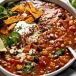 Creamy Lentil Tortilla Soup