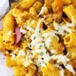 Pumpkin and Sausage Pasta Bake