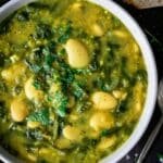 Spinach Lentil and Butter Bean Soup