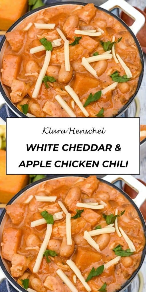 White Cheddar & Apple Chicken Chili 5 White Cheddar Apple Chicken Chili – Creamy Fall Comfort Food